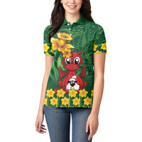 Saint David's Day Women Polo Shirt Welsh Dragons Yellow Daffodils - Wonder Print Shop