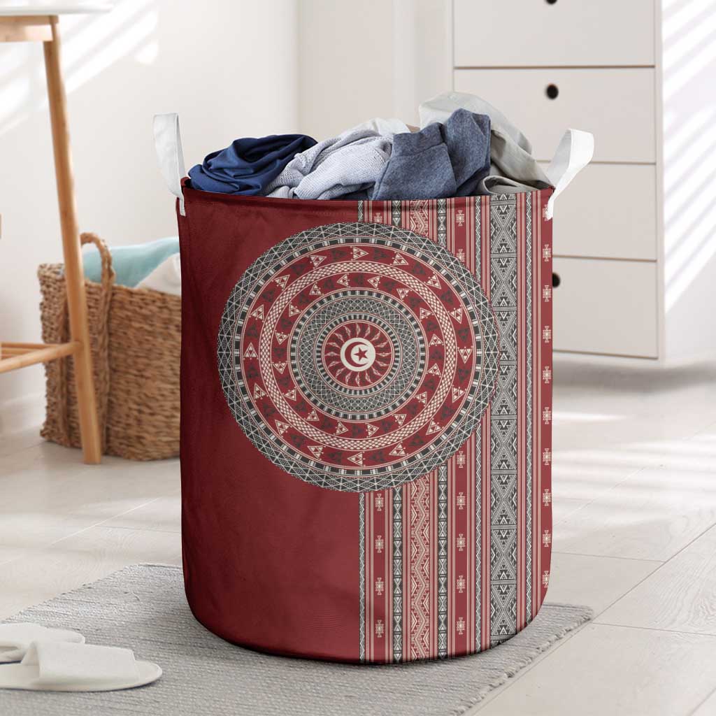 Tunisia Bakhnug Motif Laundry Basket Traditional Tunisian Embroidery Inspired - Wonder Print Shop