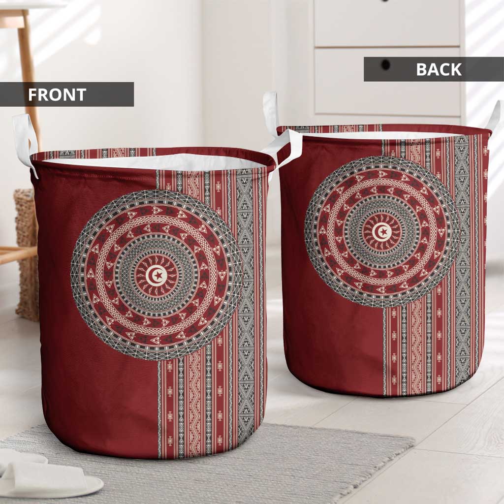 Tunisia Bakhnug Motif Laundry Basket Traditional Tunisian Embroidery Inspired - Wonder Print Shop