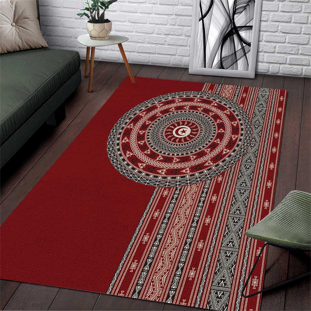 Tunisia Bakhnug Motif Area Rug Traditional Tunisian Embroidery Inspired - Wonder Print Shop