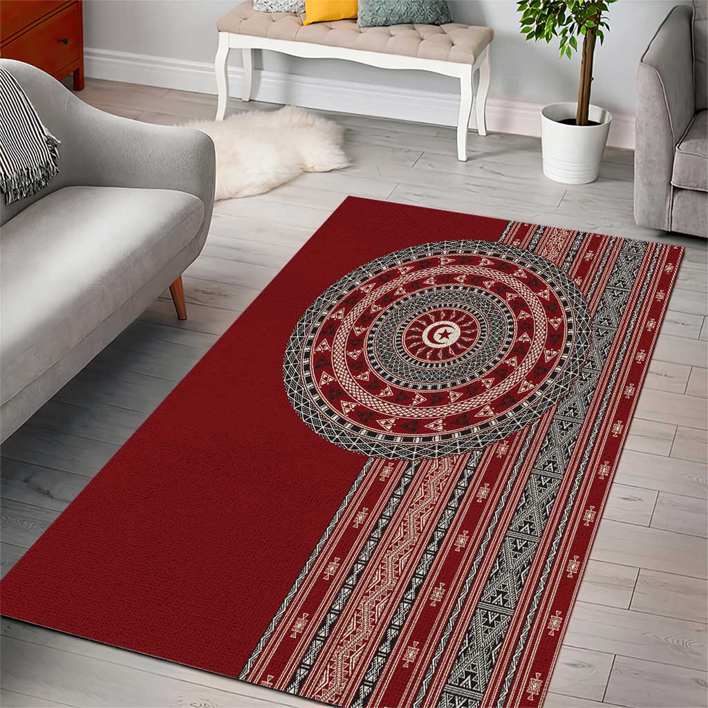 Tunisia Bakhnug Motif Area Rug Traditional Tunisian Embroidery Inspired - Wonder Print Shop