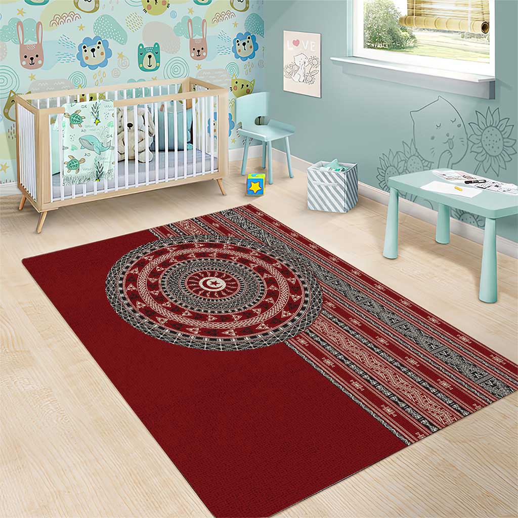Tunisia Bakhnug Motif Area Rug Traditional Tunisian Embroidery Inspired - Wonder Print Shop