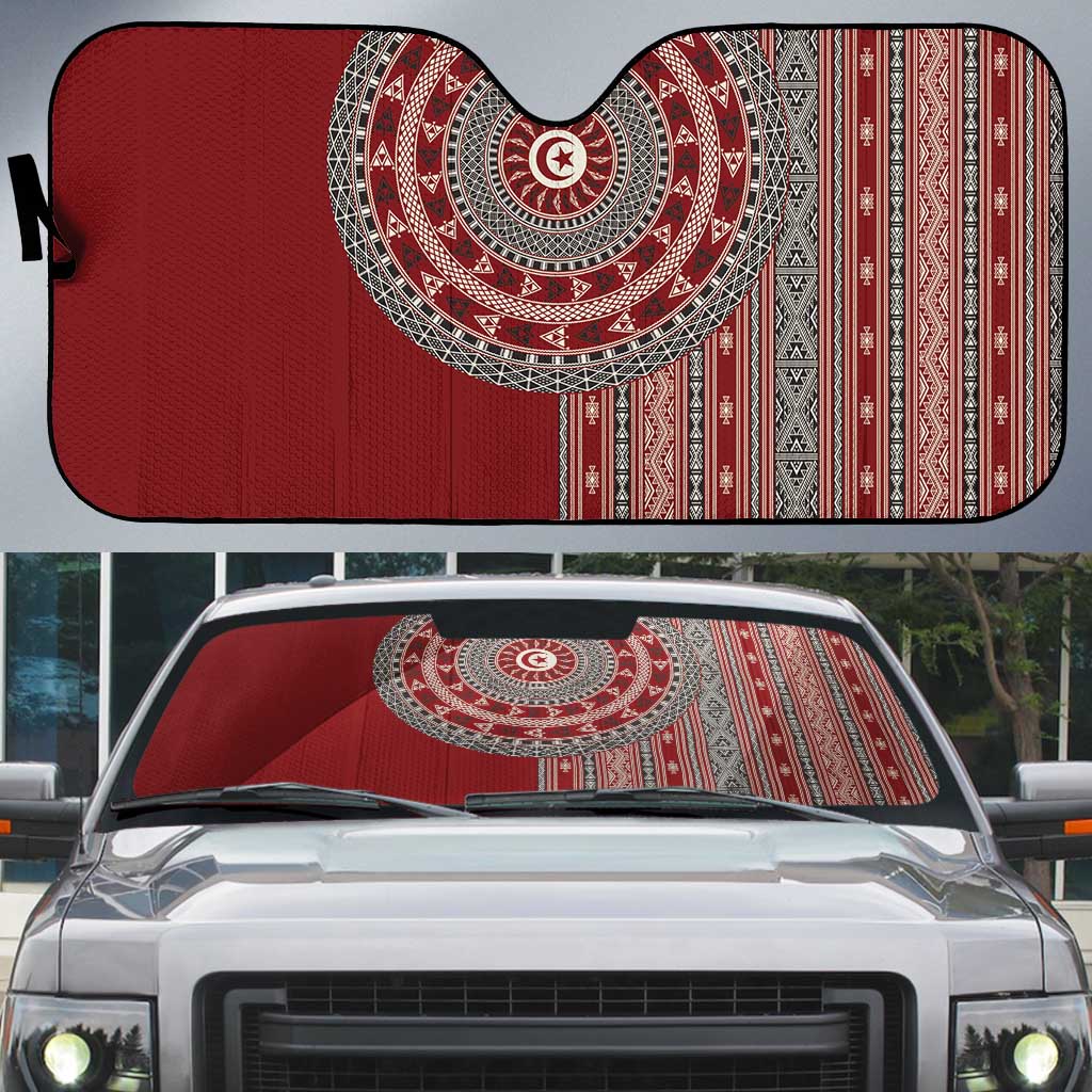 Tunisia Bakhnug Motif Auto Sun Shade Traditional Tunisian Embroidery Inspired - Wonder Print Shop