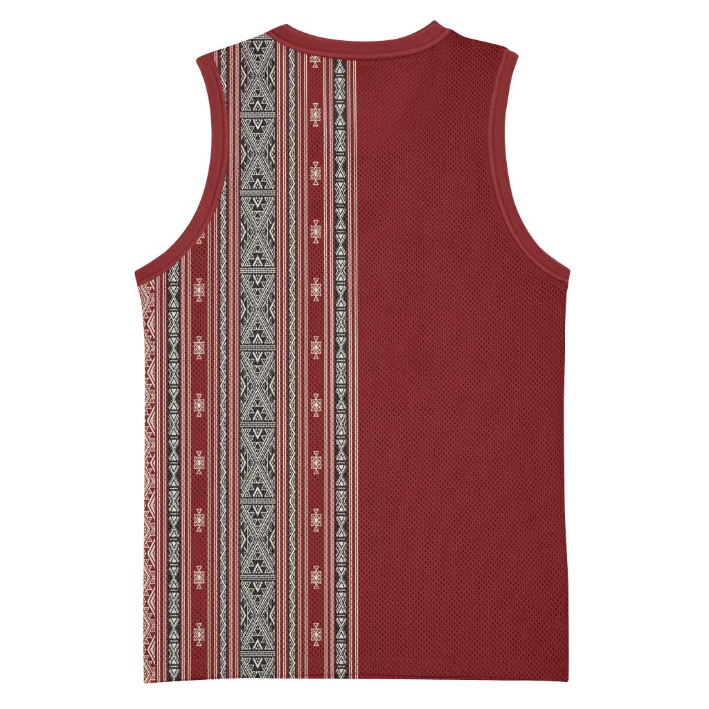 Tunisia Bakhnug Motif Basketball Jersey Traditional Tunisian Embroidery Inspired - Wonder Print Shop