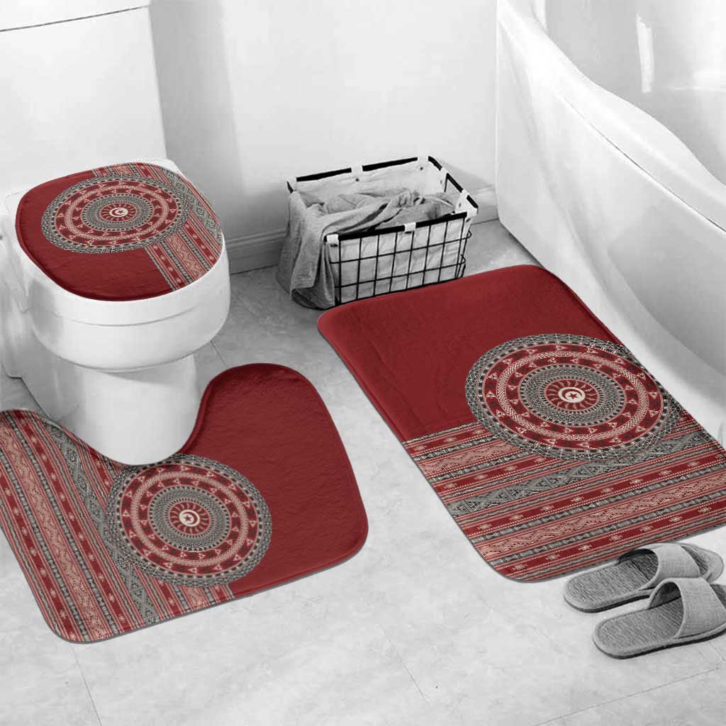 Tunisia Bakhnug Motif Bathroom Set Traditional Tunisian Embroidery Inspired - Wonder Print Shop