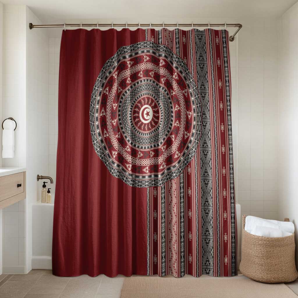 Tunisia Bakhnug Motif Bathroom Set Traditional Tunisian Embroidery Inspired - Wonder Print Shop