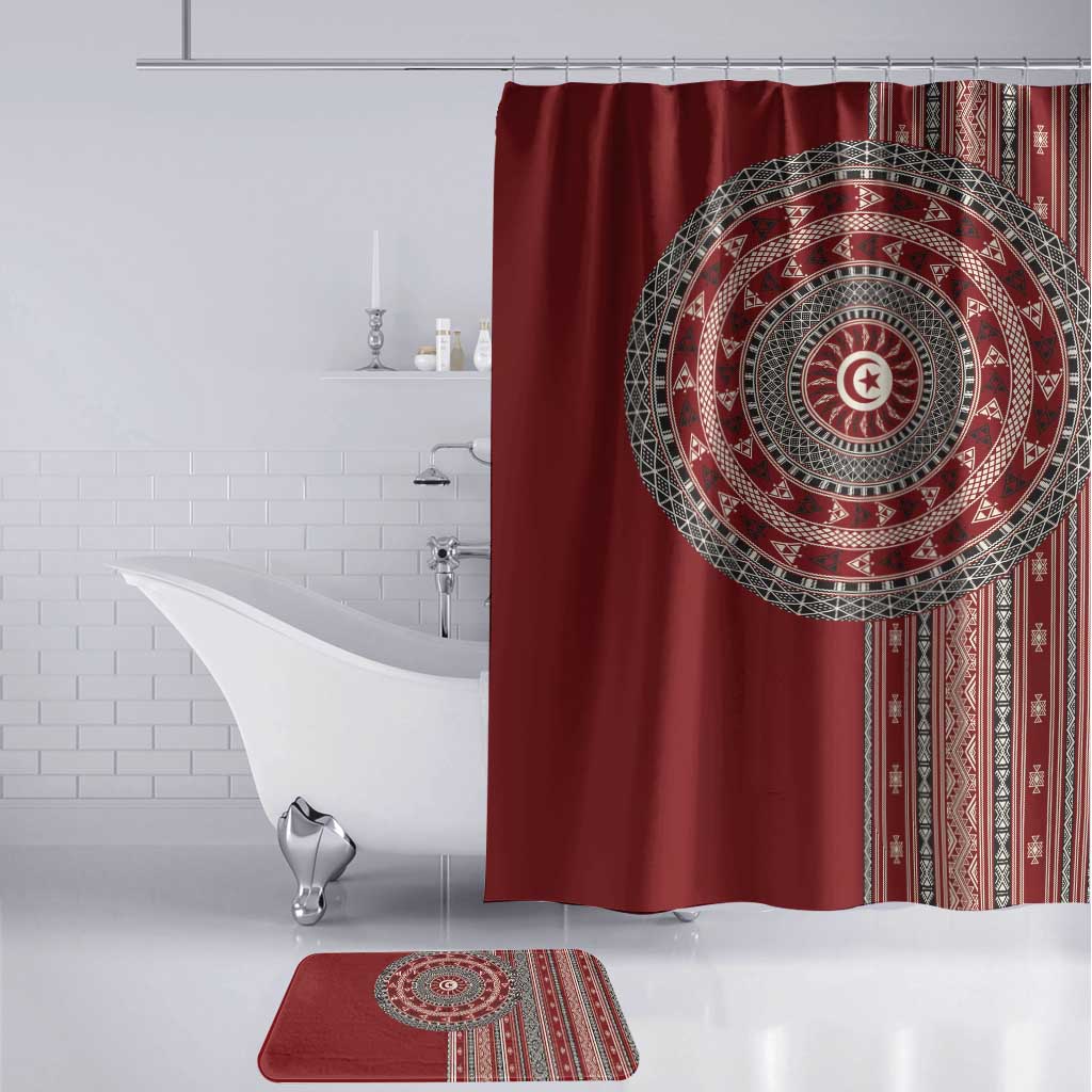Tunisia Bakhnug Motif Bathroom Set Traditional Tunisian Embroidery Inspired - Wonder Print Shop