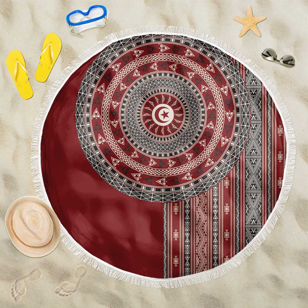 Tunisia Bakhnug Motif Beach Blanket Traditional Tunisian Embroidery Inspired - Wonder Print Shop