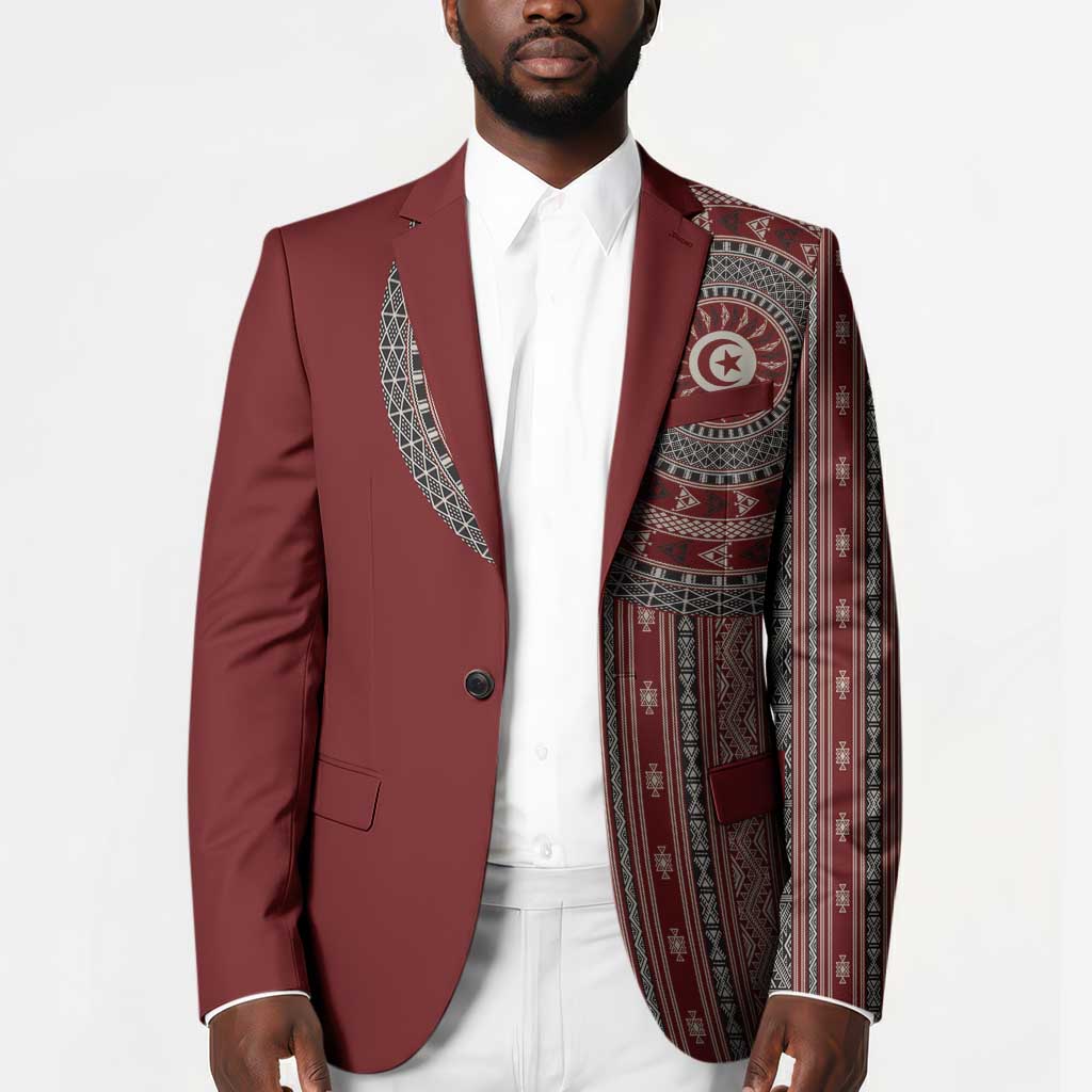 Tunisia Bakhnug Motif Blazer Traditional Tunisian Embroidery Inspired - Wonder Print Shop