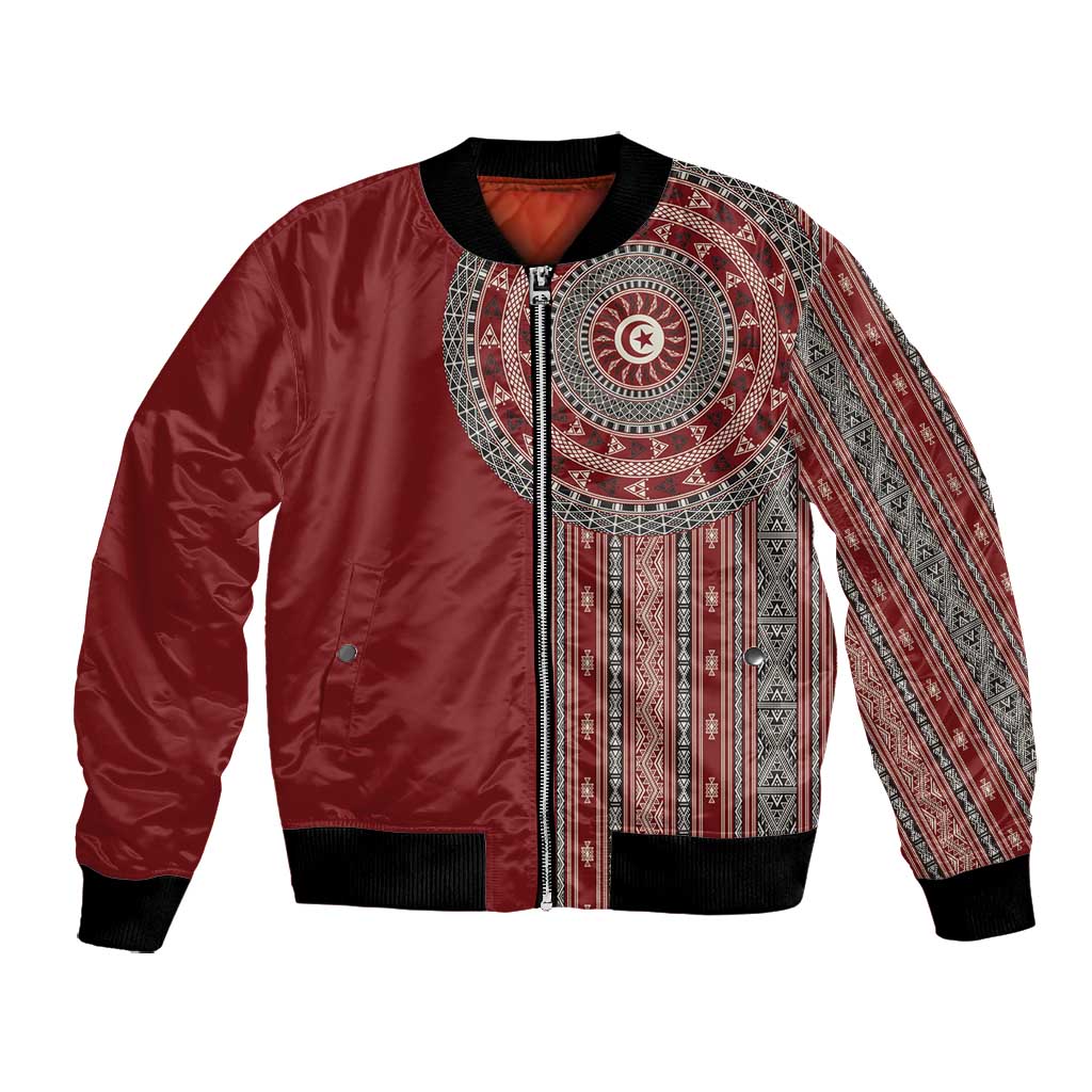 Tunisia Bakhnug Motif Bomber Jacket Traditional Tunisian Embroidery Inspired - Wonder Print Shop