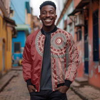 Tunisia Bakhnug Motif Bomber Jacket Traditional Tunisian Embroidery Inspired - Wonder Print Shop