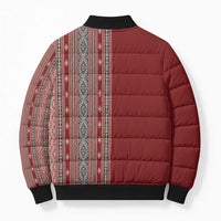 Tunisia Bakhnug Motif Bomber Puffer Jacket Traditional Tunisian Embroidery Inspired - Wonder Print Shop