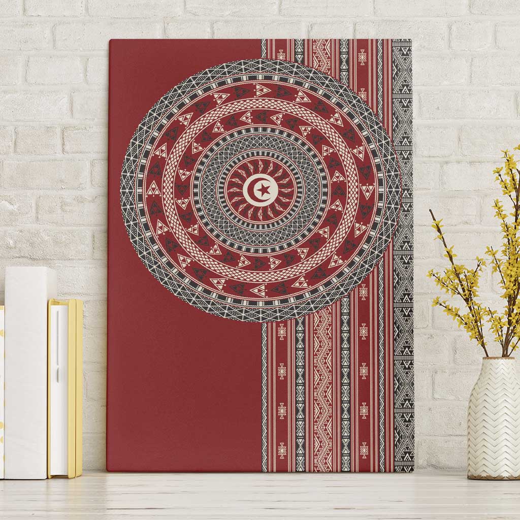 Tunisia Bakhnug Motif Canvas Wall Art Traditional Tunisian Embroidery Inspired - Wonder Print Shop