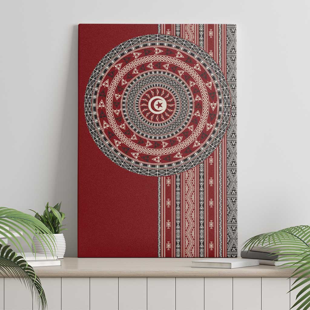 Tunisia Bakhnug Motif Canvas Wall Art Traditional Tunisian Embroidery Inspired - Wonder Print Shop