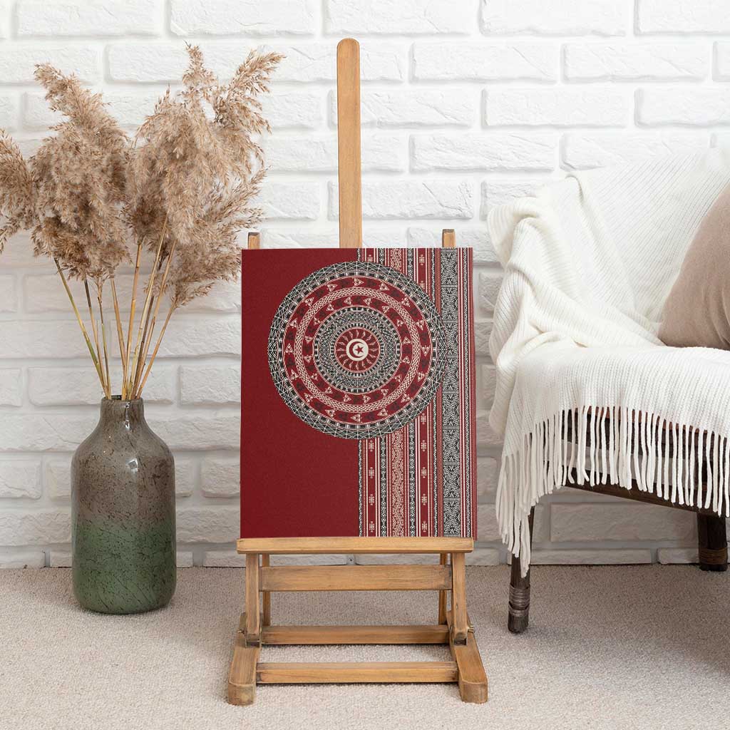 Tunisia Bakhnug Motif Canvas Wall Art Traditional Tunisian Embroidery Inspired - Wonder Print Shop