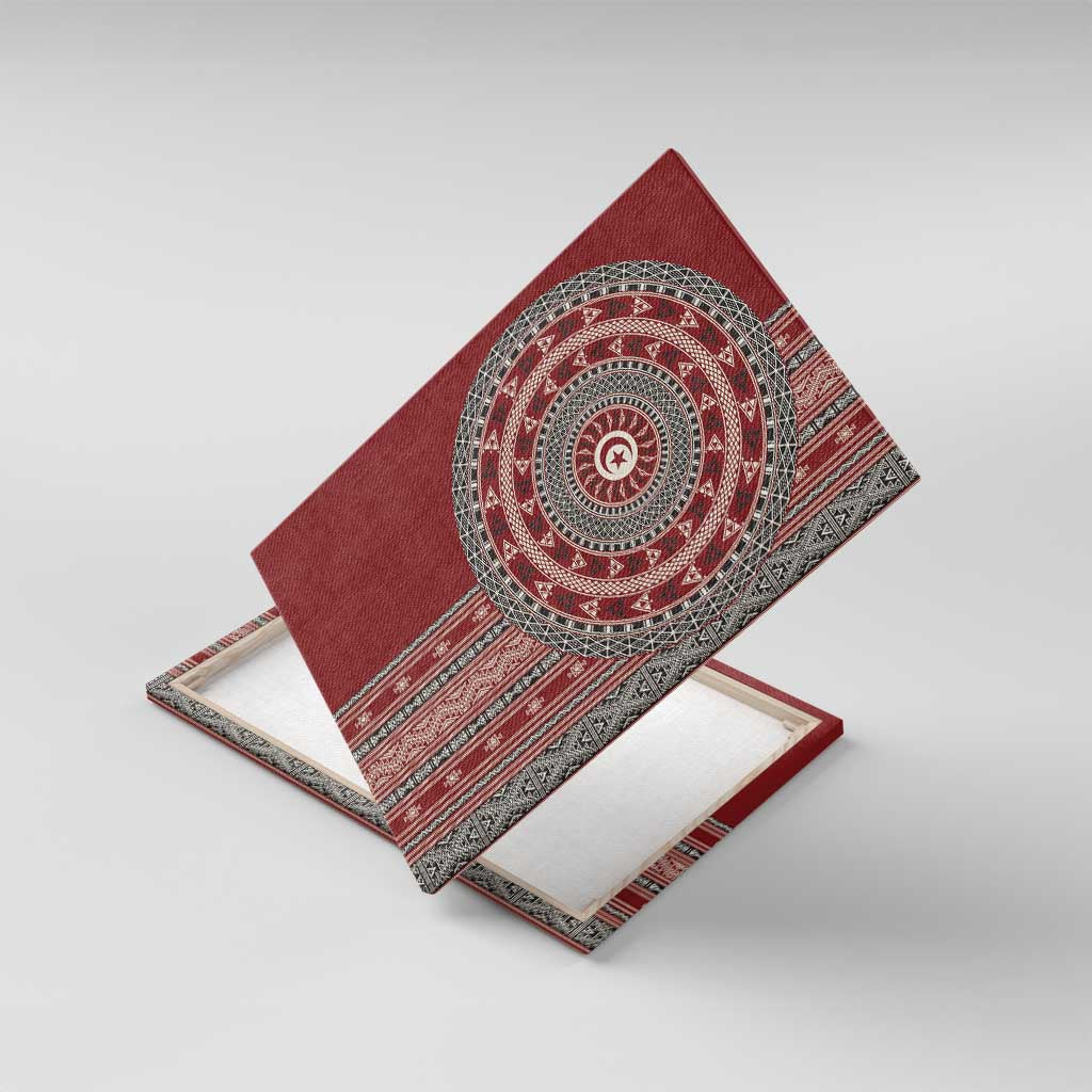 Tunisia Bakhnug Motif Canvas Wall Art Traditional Tunisian Embroidery Inspired - Wonder Print Shop