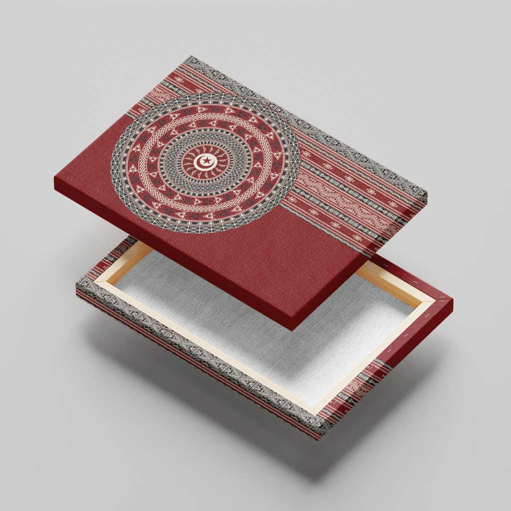 Tunisia Bakhnug Motif Canvas Wall Art Traditional Tunisian Embroidery Inspired - Wonder Print Shop