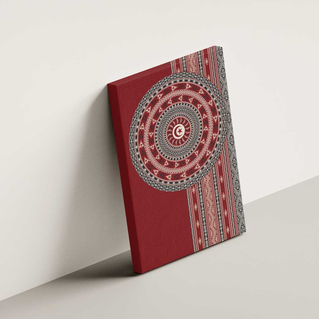 Tunisia Bakhnug Motif Canvas Wall Art Traditional Tunisian Embroidery Inspired - Wonder Print Shop