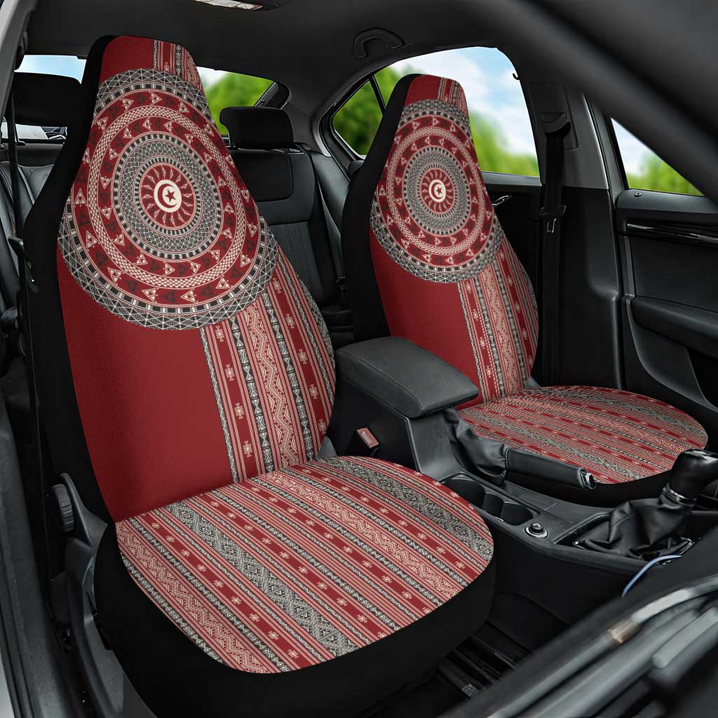 Tunisia Bakhnug Motif Car Seat Cover Traditional Tunisian Embroidery Inspired - Wonder Print Shop