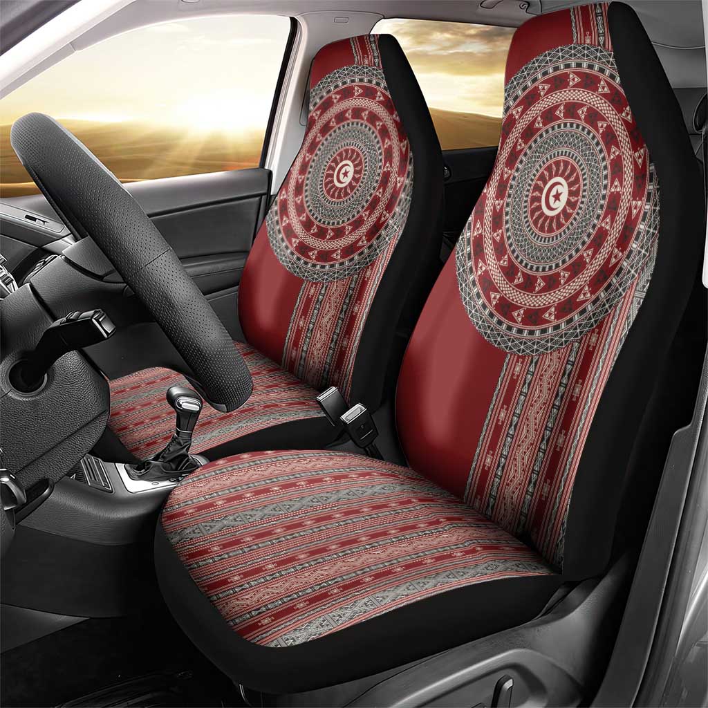Tunisia Bakhnug Motif Car Seat Cover Traditional Tunisian Embroidery Inspired - Wonder Print Shop