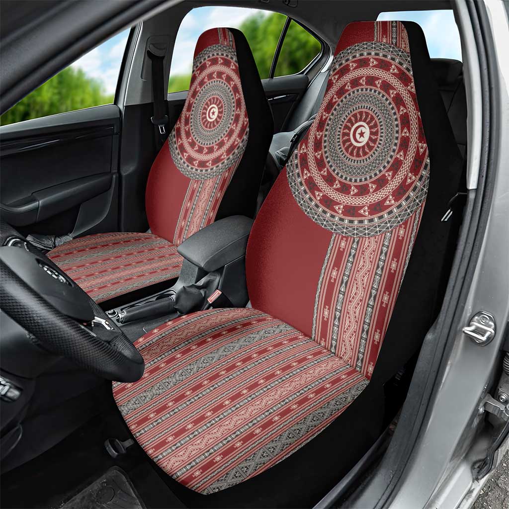 Tunisia Bakhnug Motif Car Seat Cover Traditional Tunisian Embroidery Inspired - Wonder Print Shop