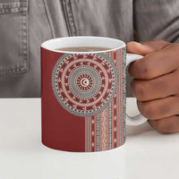 Tunisia Bakhnug Motif Ceramic Mug Traditional Tunisian Embroidery Inspired - Wonder Print Shop