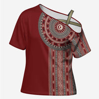 Tunisia Bakhnug Motif Cross Shoulder Shirt Traditional Tunisian Embroidery Inspired - Wonder Print Shop