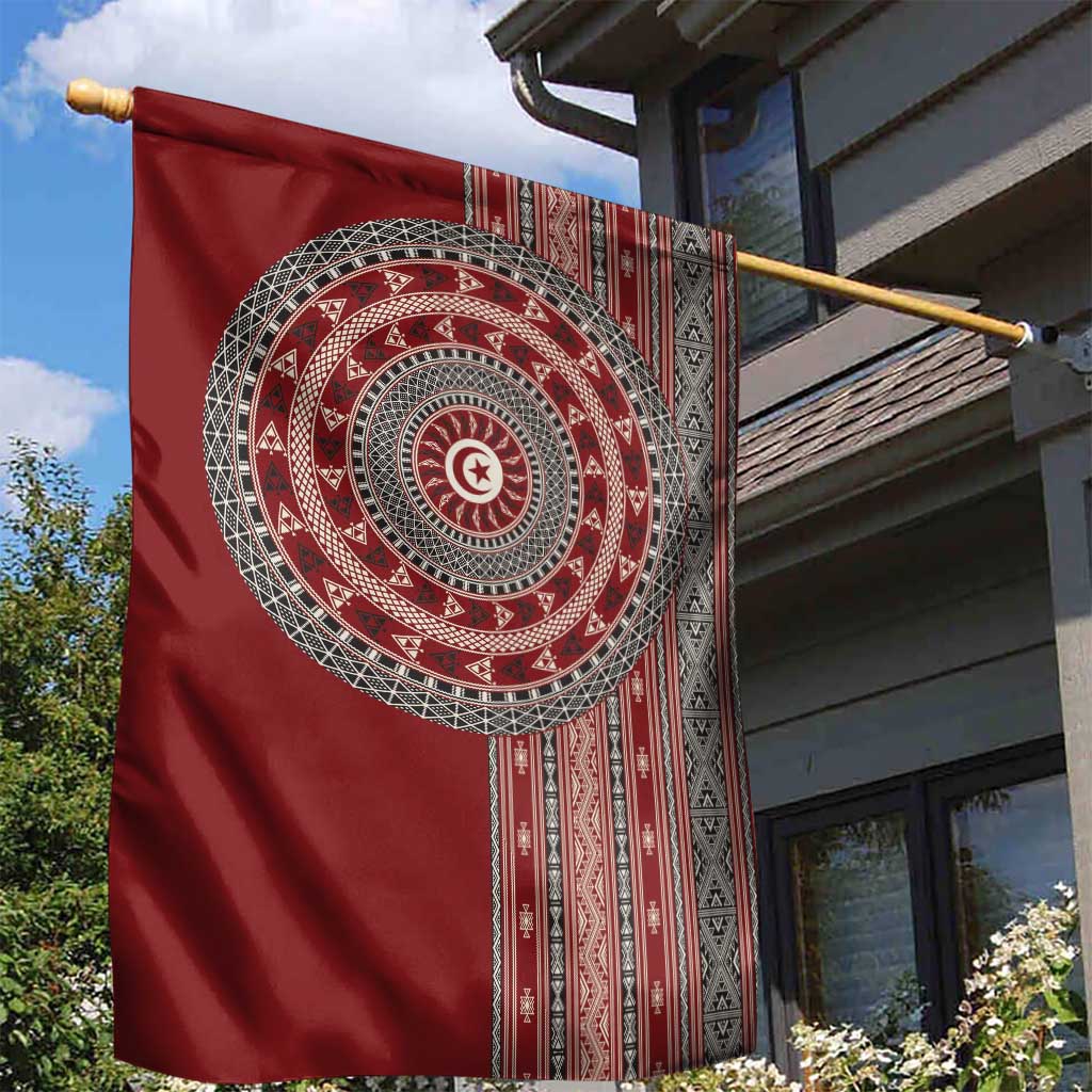 Tunisia Bakhnug Motif Garden Flag Traditional Tunisian Embroidery Inspired - Wonder Print Shop
