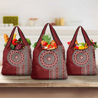 Tunisia Bakhnug Motif Grocery Bag Traditional Tunisian Embroidery Inspired - Wonder Print Shop