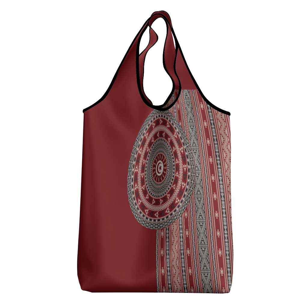 Tunisia Bakhnug Motif Grocery Bag Traditional Tunisian Embroidery Inspired - Wonder Print Shop