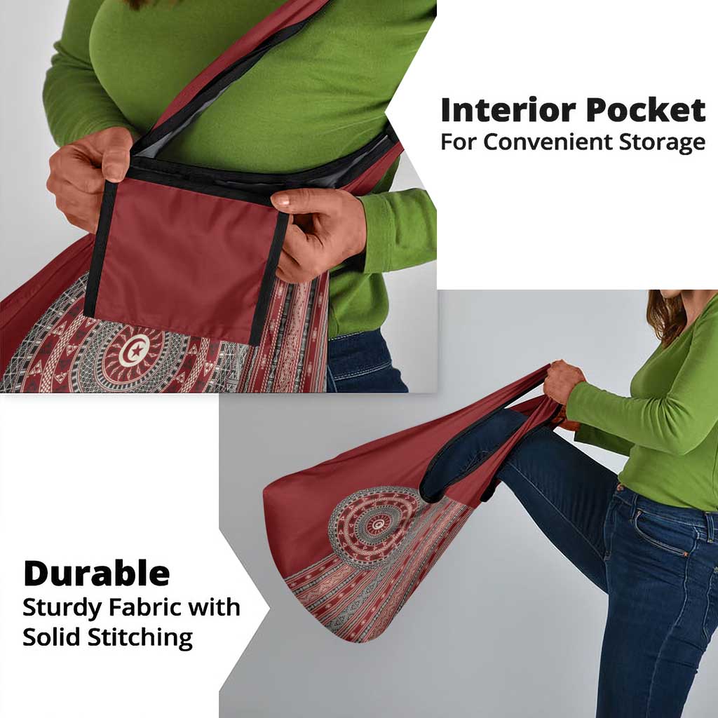 Tunisia Bakhnug Motif Grocery Bag Traditional Tunisian Embroidery Inspired - Wonder Print Shop