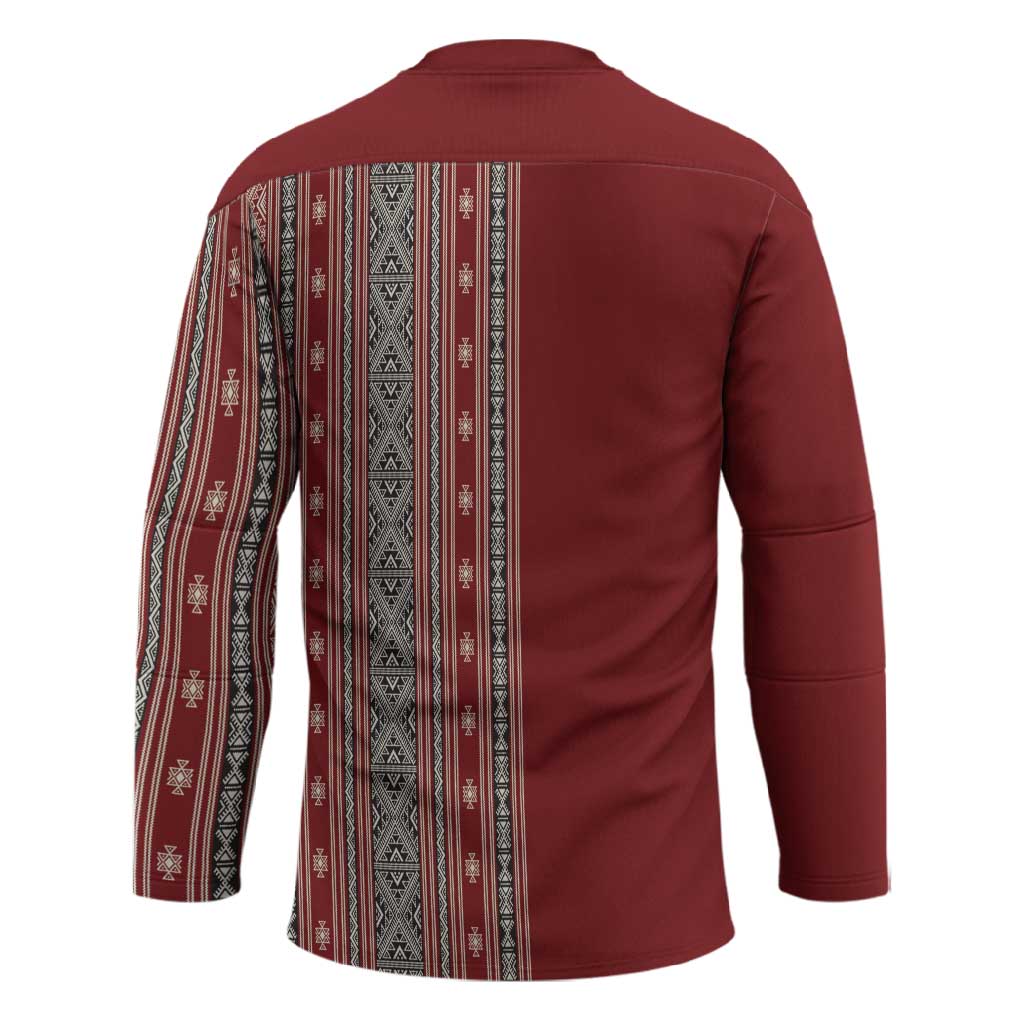 Tunisia Bakhnug Motif Hockey Jersey Traditional Tunisian Embroidery Inspired - Wonder Print Shop