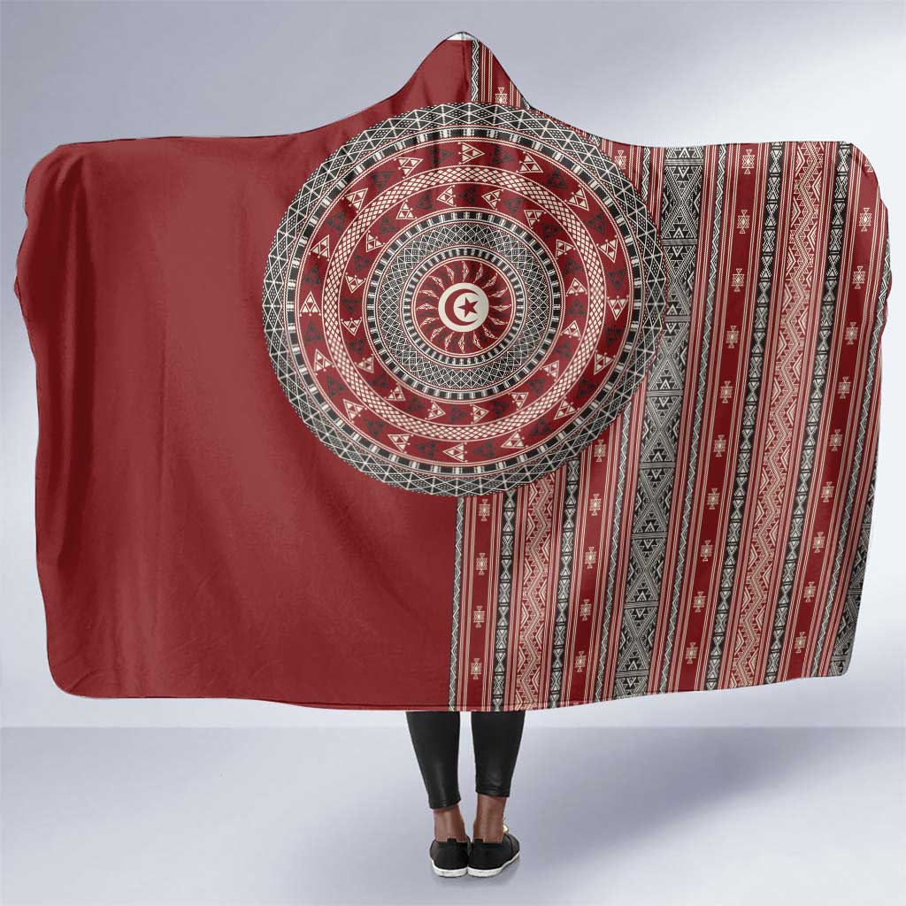 Tunisia Bakhnug Motif Hooded Blanket Traditional Tunisian Embroidery Inspired - Wonder Print Shop