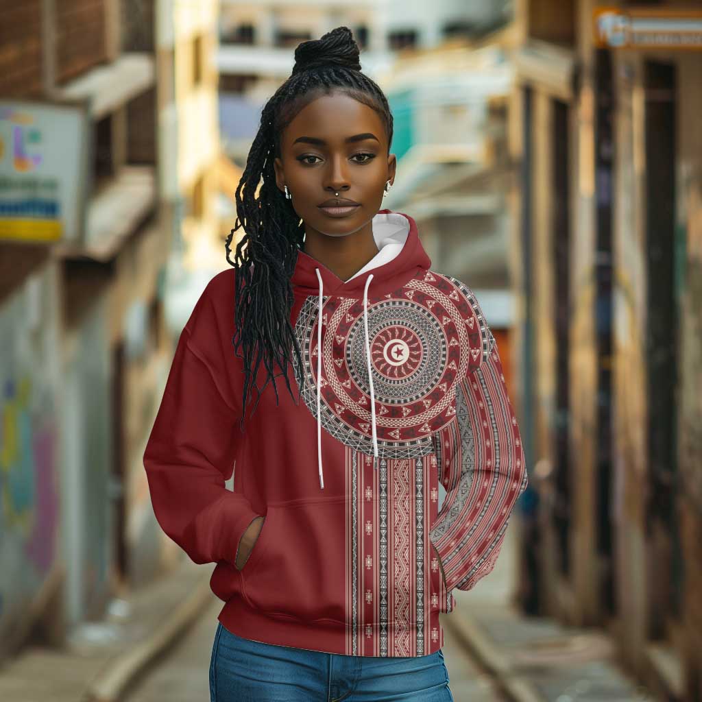 Tunisia Bakhnug Motif Hoodie Traditional Tunisian Embroidery Inspired - Wonder Print Shop