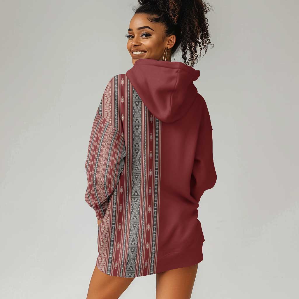 Tunisia Bakhnug Motif Hoodie Dress Traditional Tunisian Embroidery Inspired - Wonder Print Shop
