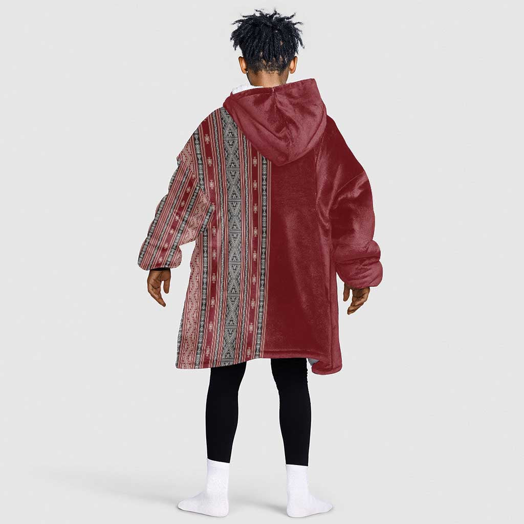 Tunisia Bakhnug Motif Kid Wearable Blanket Hoodie Traditional Tunisian Embroidery Inspired - Wonder Print Shop