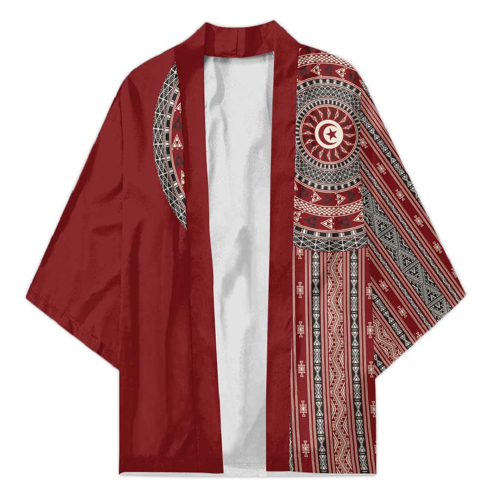 Tunisia Bakhnug Motif Kimono Traditional Tunisian Embroidery Inspired - Wonder Print Shop