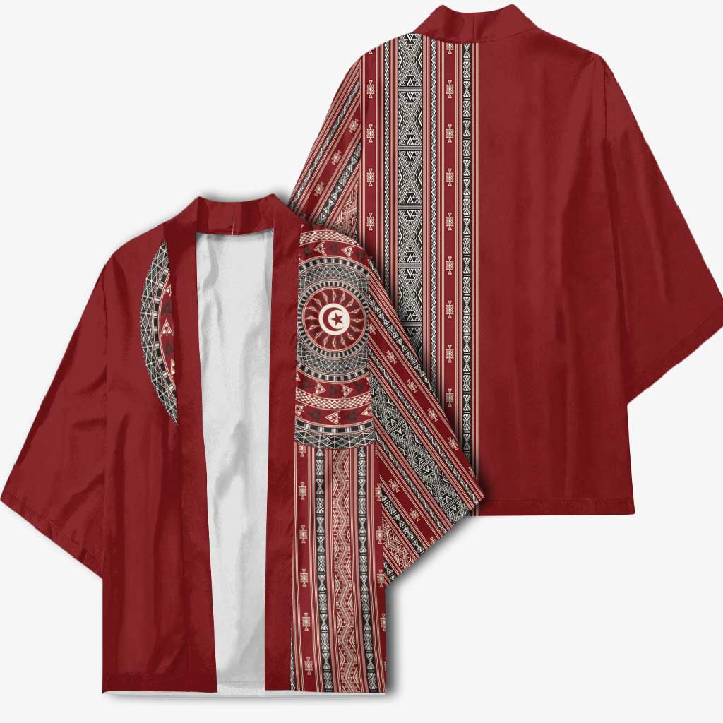 Tunisia Bakhnug Motif Kimono Traditional Tunisian Embroidery Inspired - Wonder Print Shop