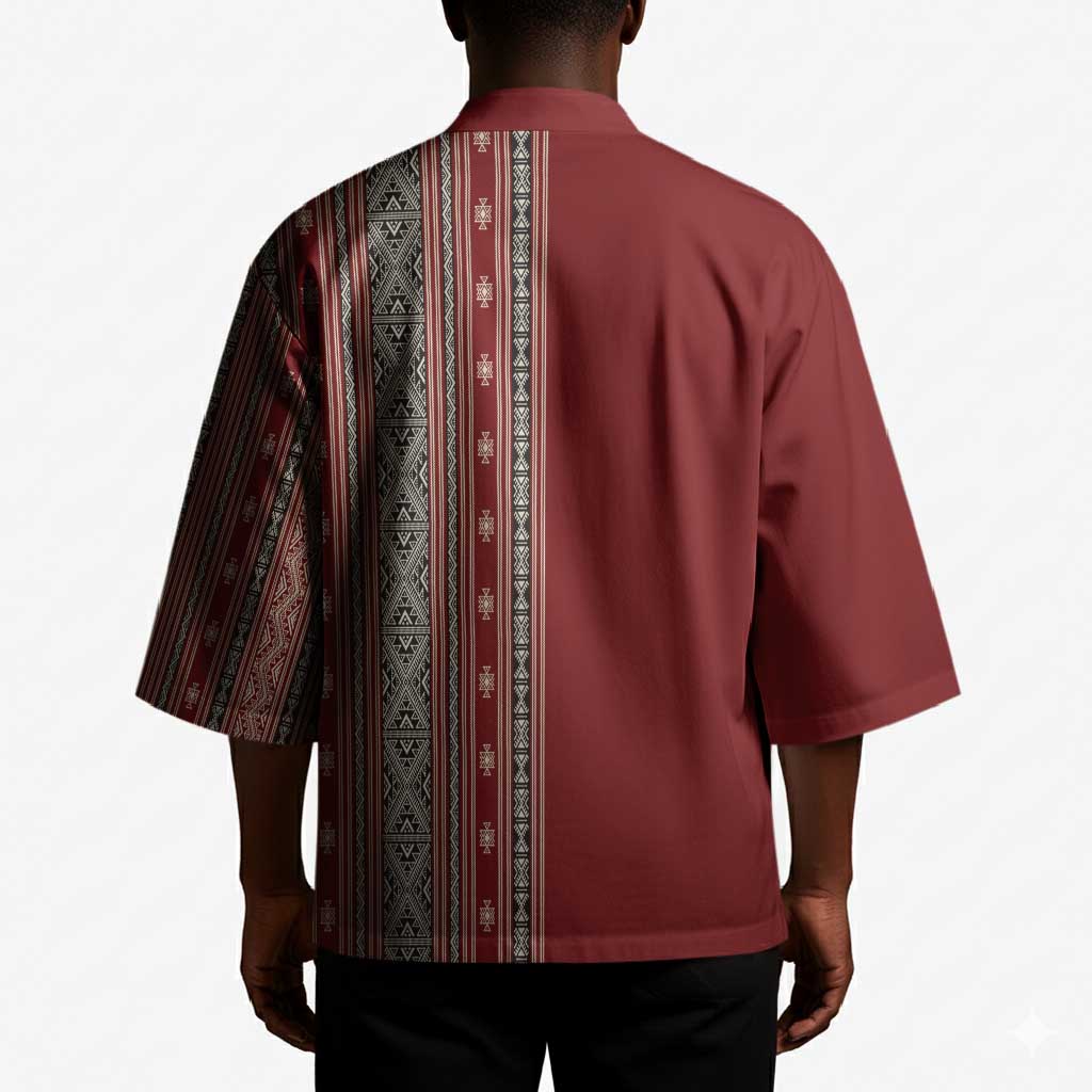 Tunisia Bakhnug Motif Kimono Traditional Tunisian Embroidery Inspired - Wonder Print Shop