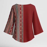 Tunisia Bakhnug Motif Kimono Sleeve Blouse Traditional Tunisian Embroidery Inspired - Wonder Print Shop