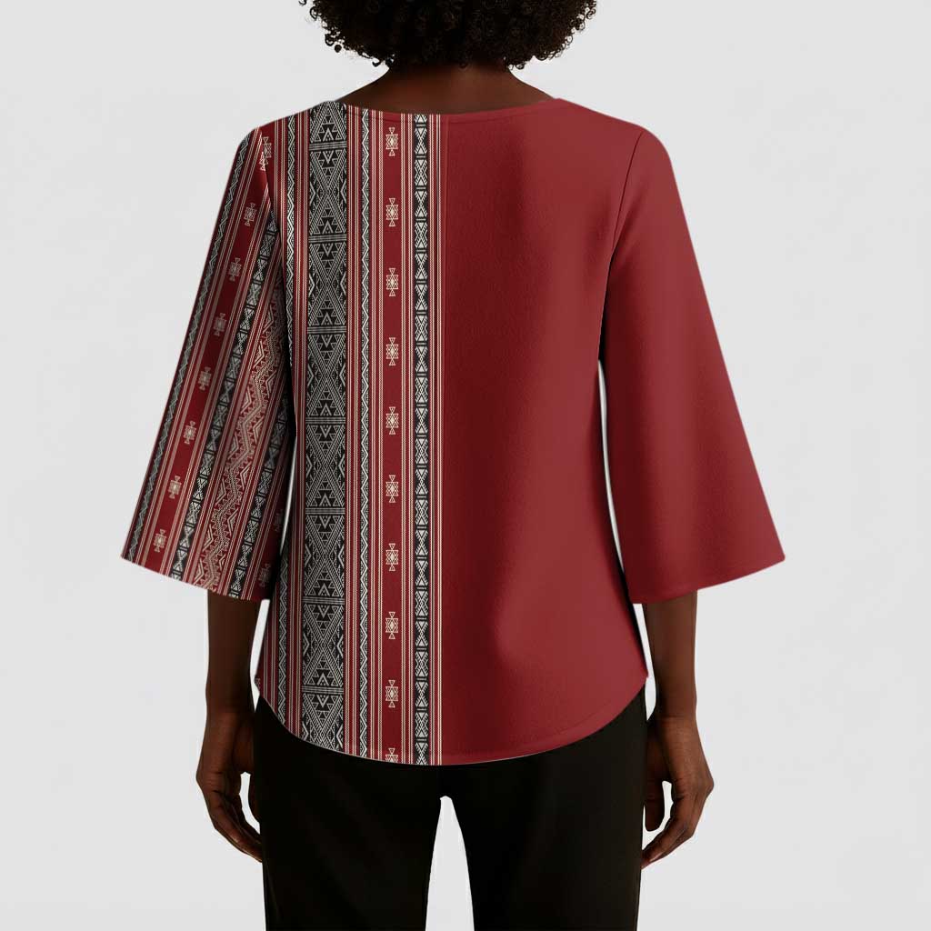 Tunisia Bakhnug Motif Kimono Sleeve Blouse Traditional Tunisian Embroidery Inspired - Wonder Print Shop