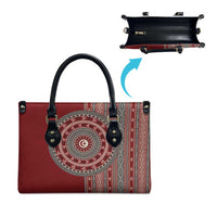 Tunisia Bakhnug Motif Leather Bag Traditional Tunisian Embroidery Inspired - Wonder Print Shop