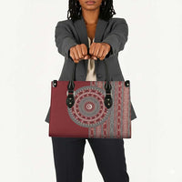 Tunisia Bakhnug Motif Leather Bag Traditional Tunisian Embroidery Inspired - Wonder Print Shop