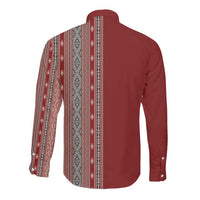 Tunisia Bakhnug Motif Long Sleeve Button Shirt Traditional Tunisian Embroidery Inspired - Wonder Print Shop