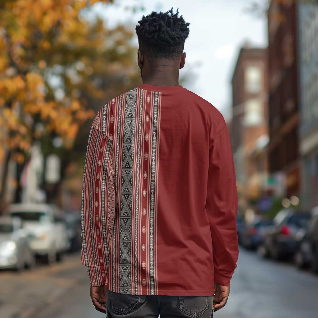 Tunisia Bakhnug Motif Long Sleeve Shirt Traditional Tunisian Embroidery Inspired - Wonder Print Shop