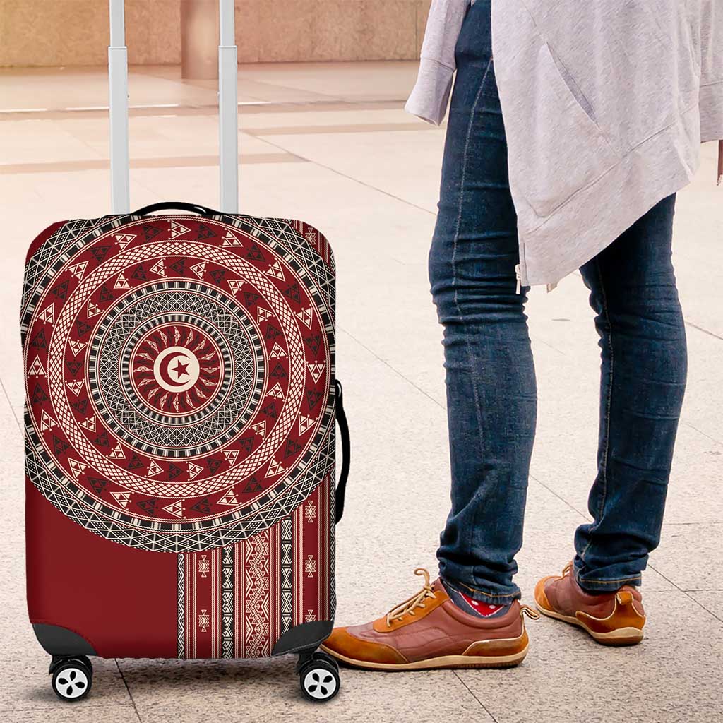 Tunisia Bakhnug Motif Luggage Cover Traditional Tunisian Embroidery Inspired - Wonder Print Shop