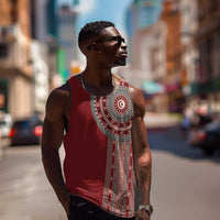 Tunisia Bakhnug Motif Men Tank Top Traditional Tunisian Embroidery Inspired - Wonder Print Shop