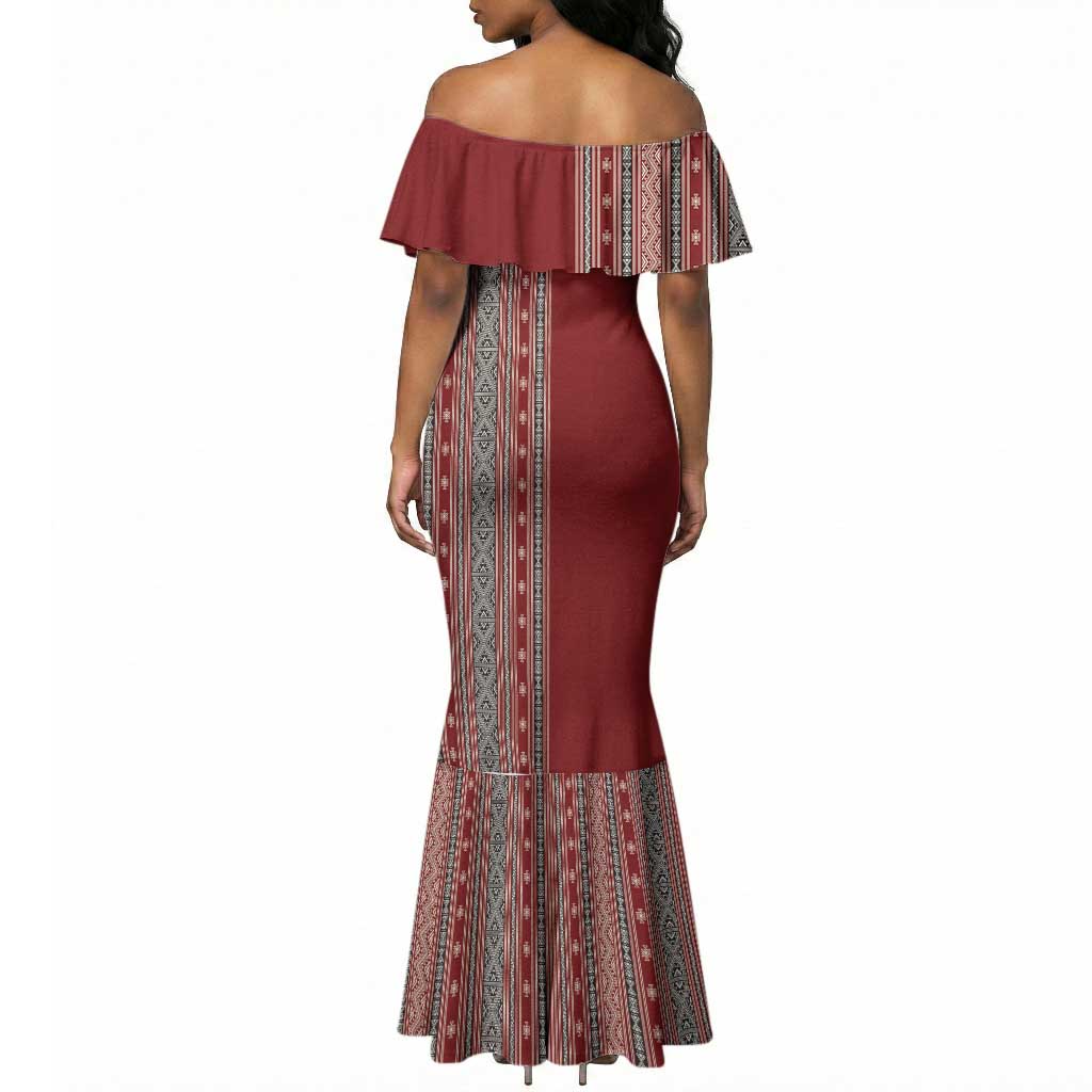 Tunisia Bakhnug Motif Mermaid Dress Traditional Tunisian Embroidery Inspired LT9