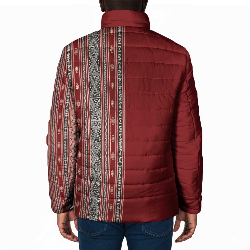 Tunisia Bakhnug Motif Padded Jacket Traditional Tunisian Embroidery Inspired - Wonder Print Shop