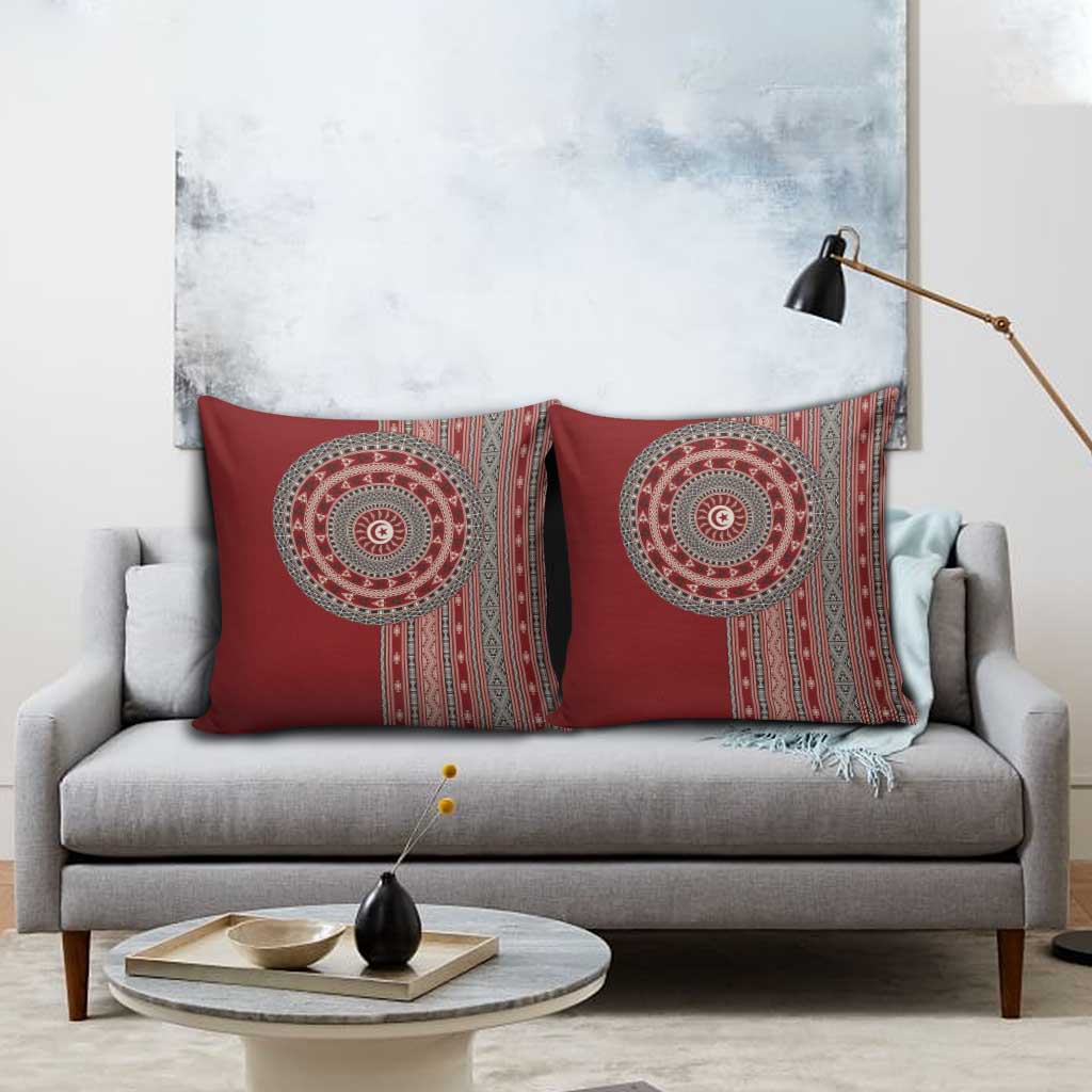 Tunisia Bakhnug Motif Pillow Cover Traditional Tunisian Embroidery Inspired - Wonder Print Shop
